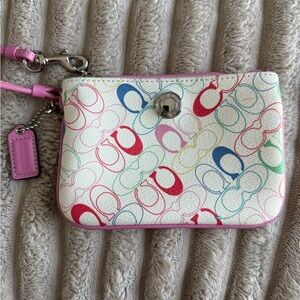 Coach Chelsea Pink Monogram Wristlet